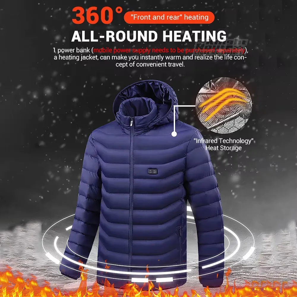 21 Areas Heated Jacket Mens Jacket Heating Jacket Men Warm Winter Jackets for Men Parkas Coat Tactical Heated Vest