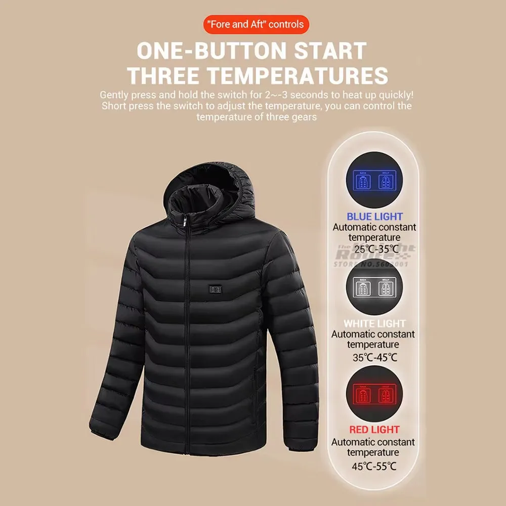 21 Areas Heated Jacket Mens Jacket Heating Jacket Men Warm Winter Jackets for Men Parkas Coat Tactical Heated Vest