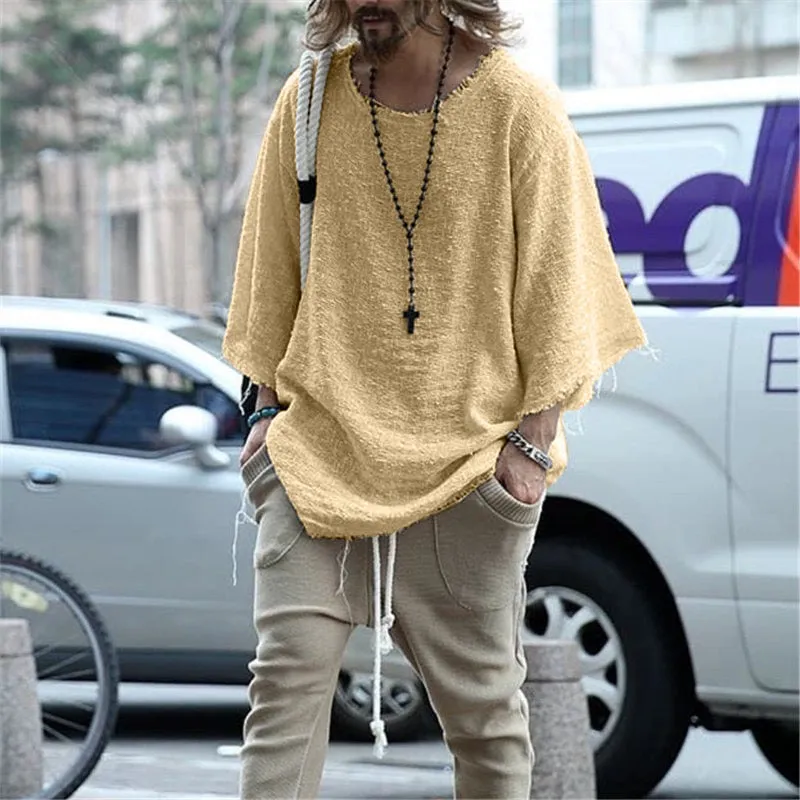 Aidase Autumn Men Long Sleeve O Neck Sweater Casual Knitted Loose Tops Harajuku Thin White Solid Mens Pullovers Pull Homme Streetwear