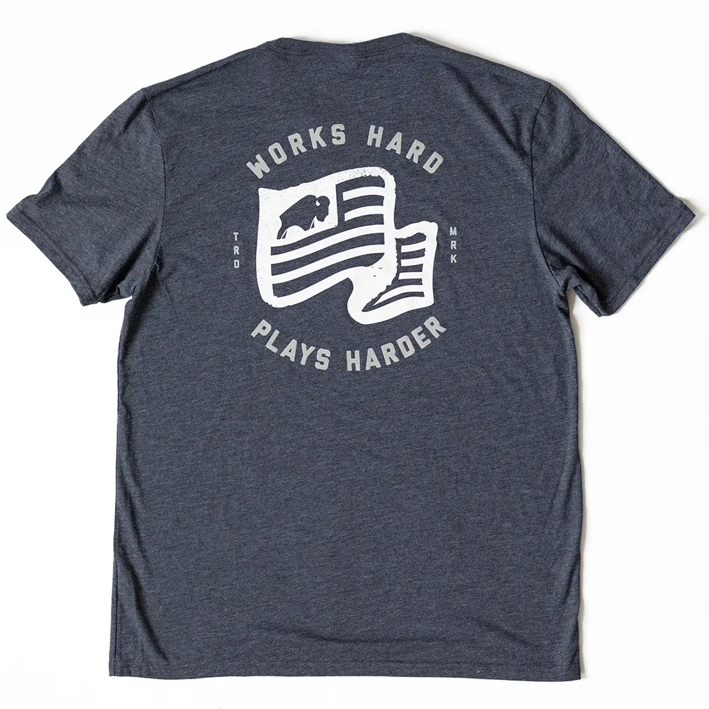 Bison Work Hard Flag Shirt