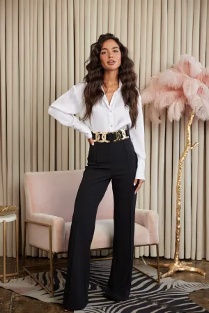 Black High Waist Fashion Pants