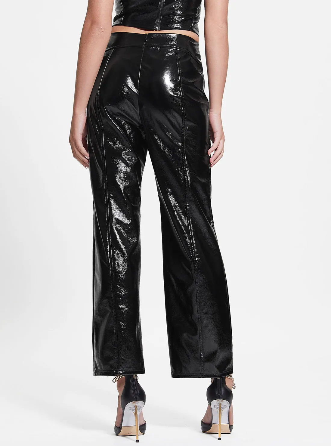 Black Monica Faux Leather Pants