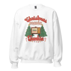 Christmas Movie Junkie Crewneck Pullover Sweatshirt