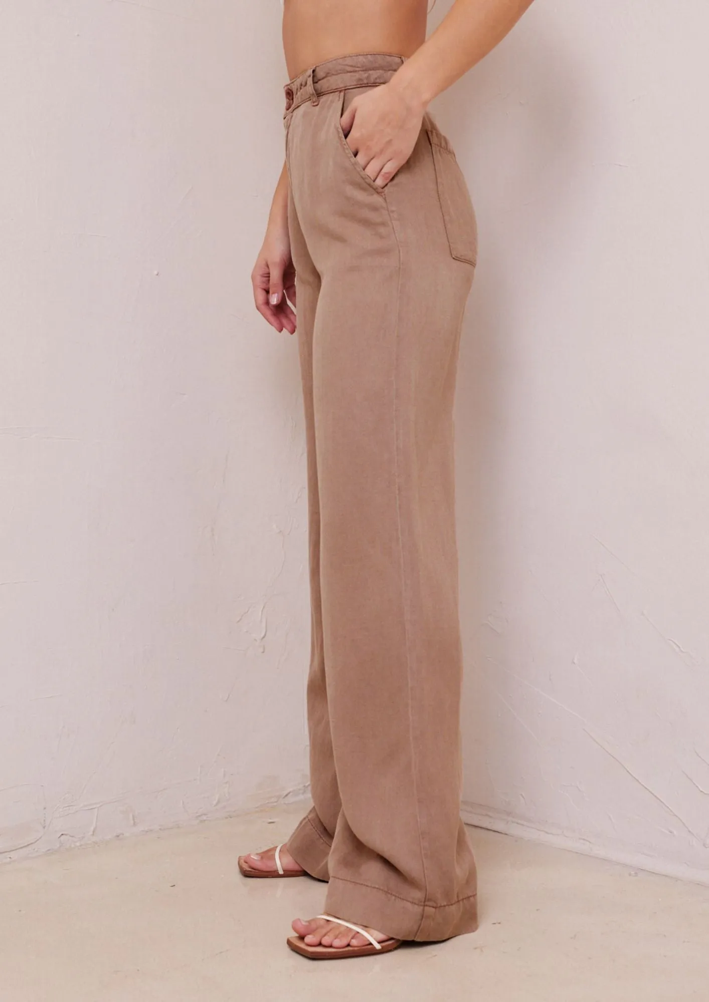 Clean Hem High Waist Pants