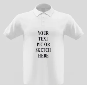 Customized White Polo Shirt with Design/Pic