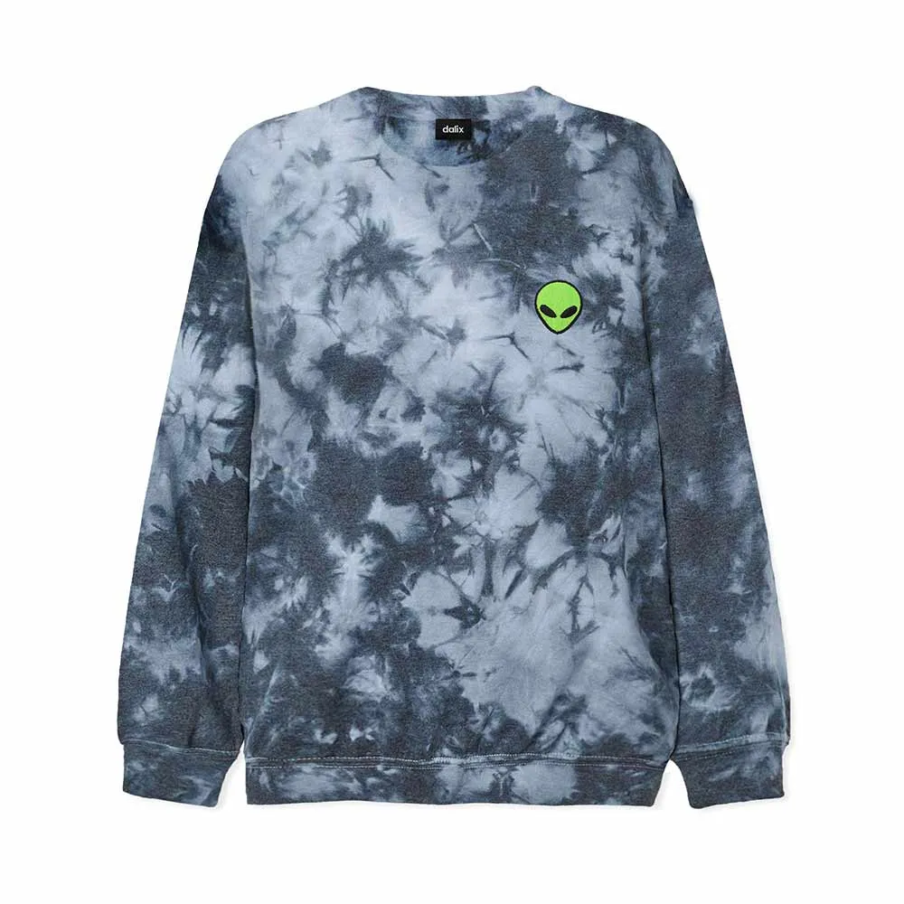 Dalix Alien Tie Dye Crewneck Sweatshirt