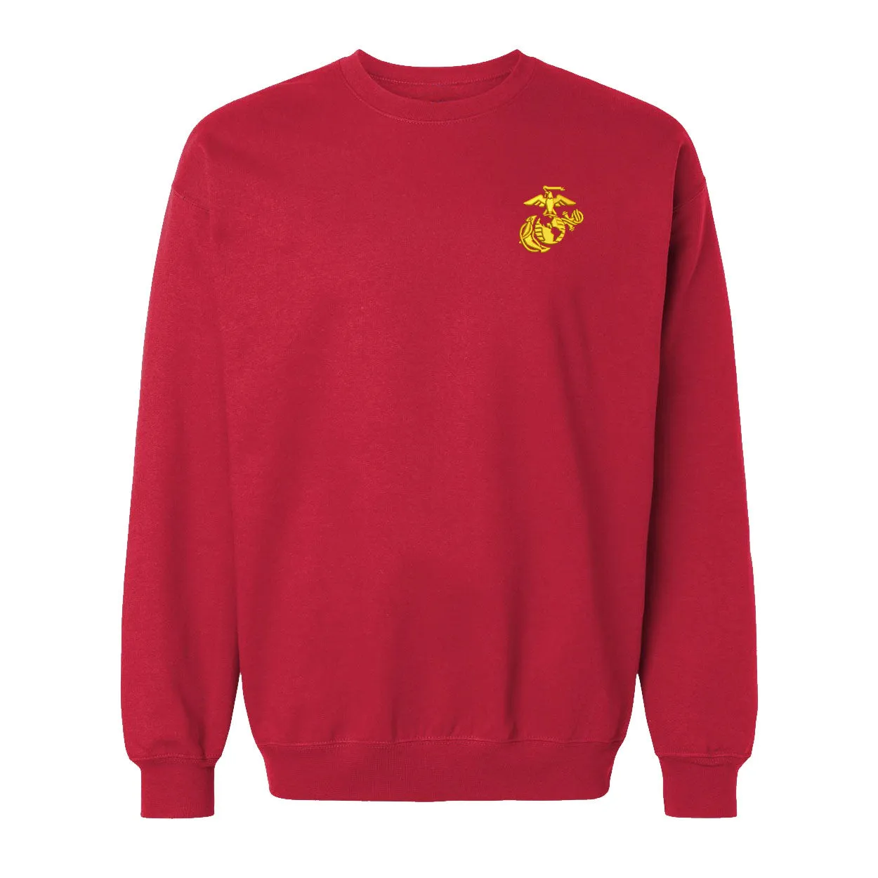 Eagle Globe and Anchor Crewneck Sweatshirt with Gold Logo