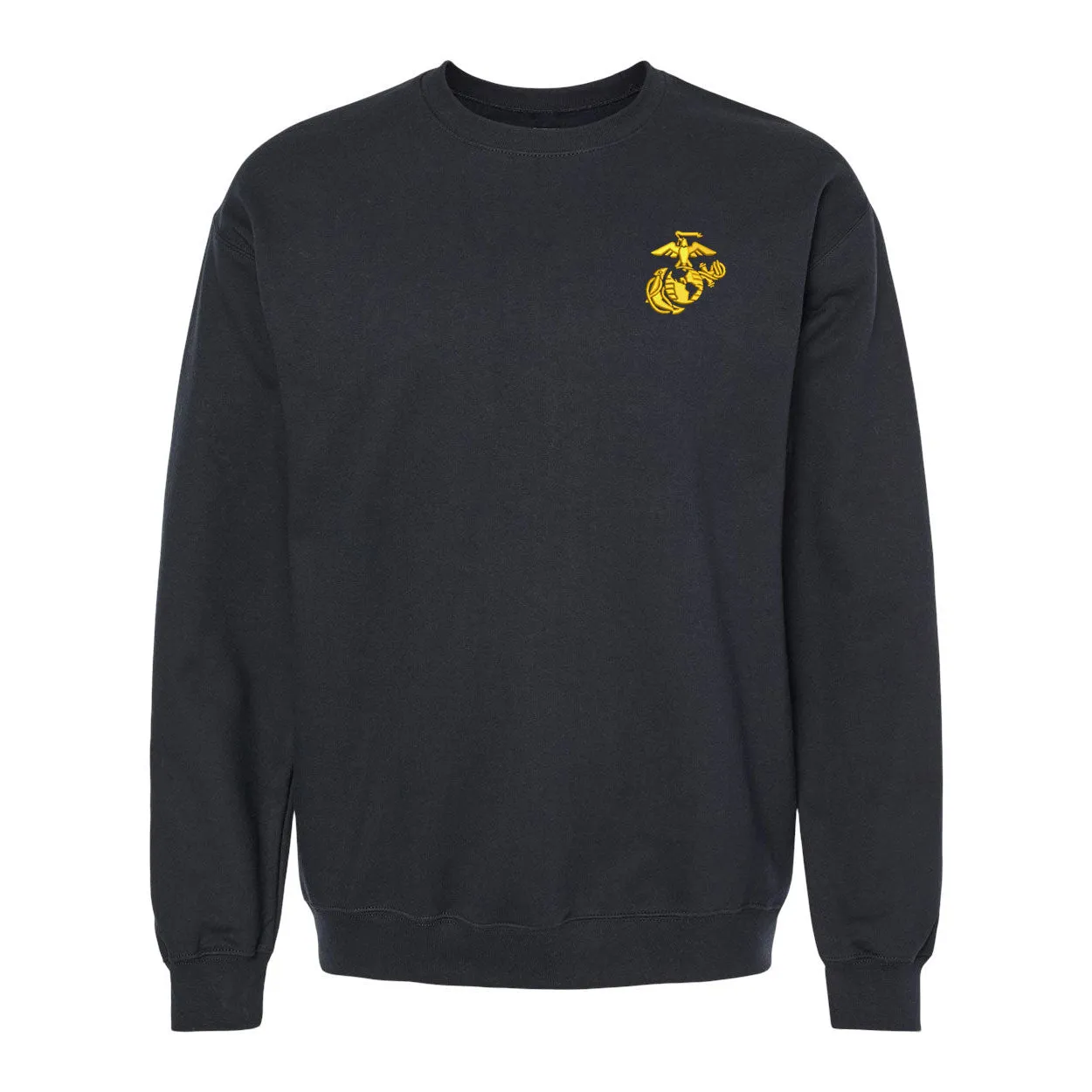 Eagle Globe and Anchor Crewneck Sweatshirt with Gold Logo