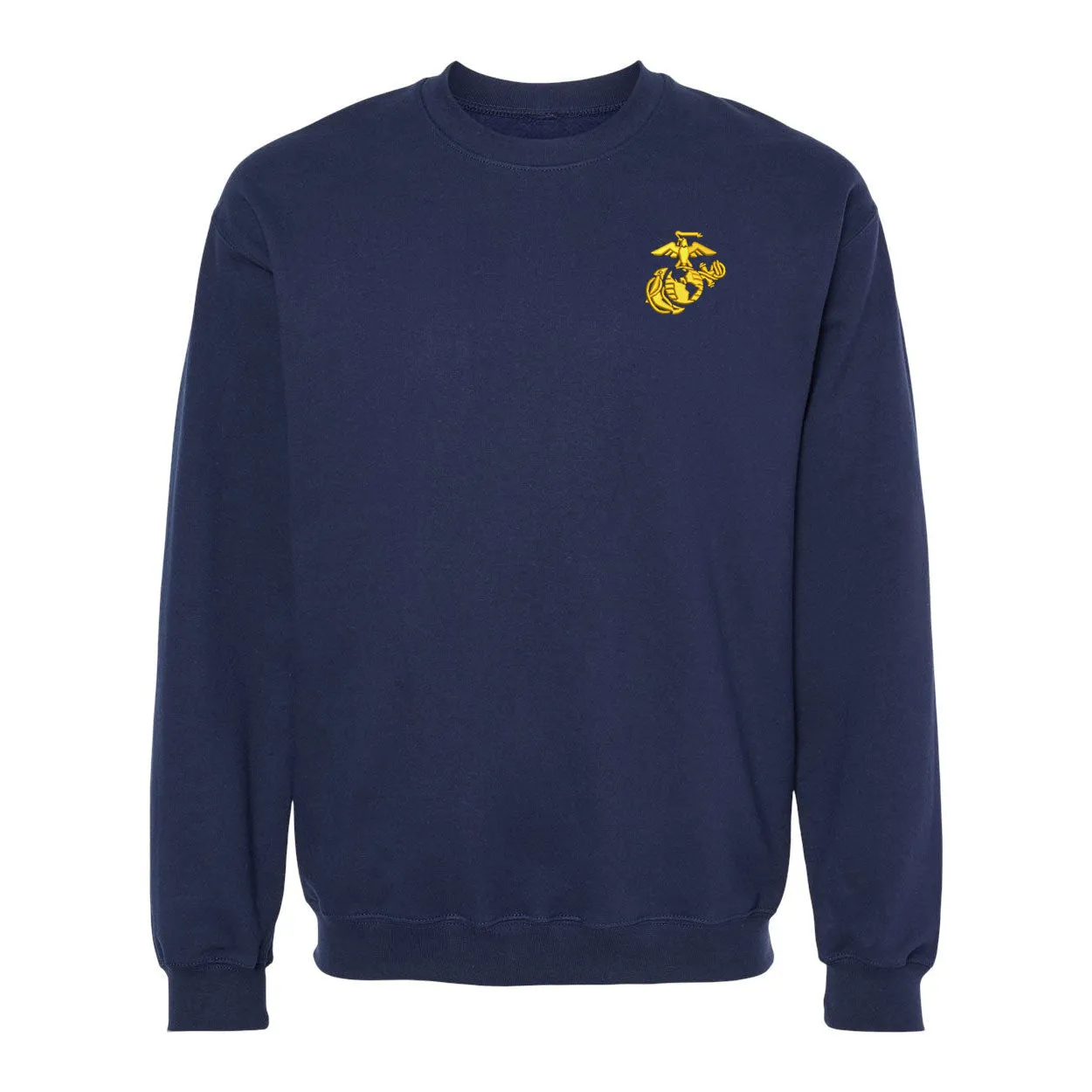 Eagle Globe and Anchor Crewneck Sweatshirt with Gold Logo