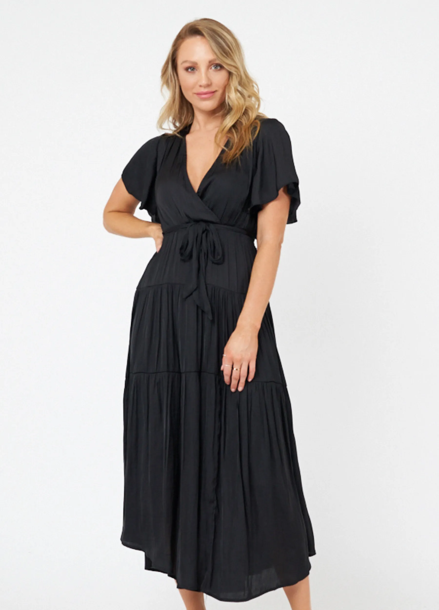 Ebby and I - Short Sleeve Arabella Wrap Maxi Dress