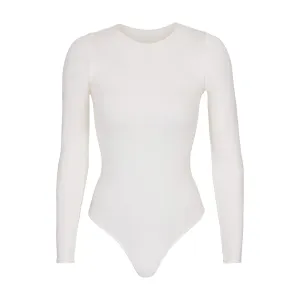 ESSENTIAL CREW NECK LONG SLEEVE BODYSUIT | MARBLE