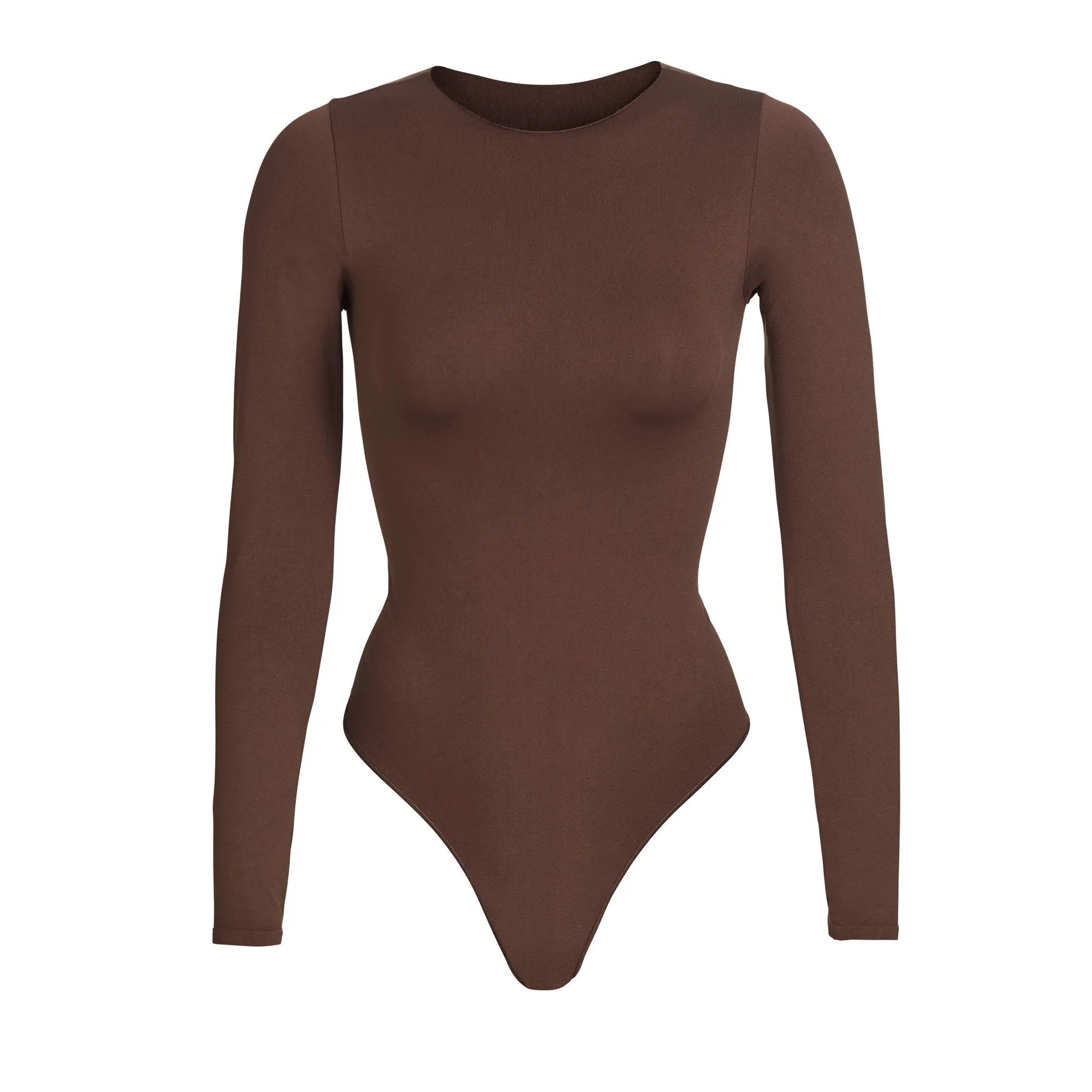 ESSENTIAL CREW NECK LONG SLEEVE BODYSUIT | SMOKEY QUARTZ