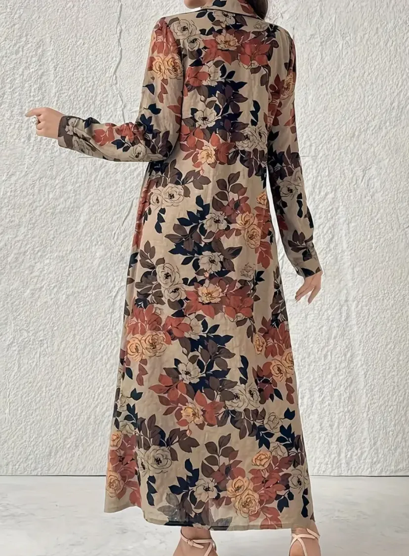 Fall Button Front Maxi Dress