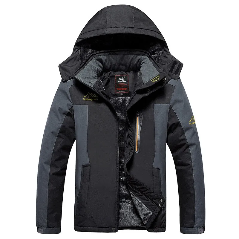 Fleece Thick Waterproof Hooded Parkas Jacket For Winter