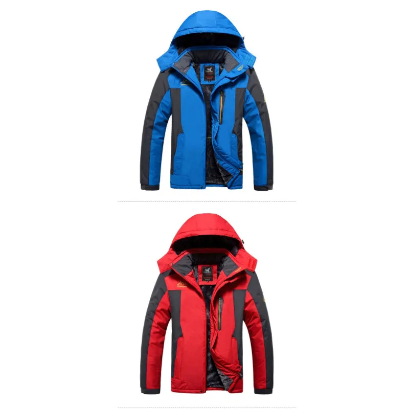 Fleece Thick Waterproof Hooded Parkas Jacket For Winter