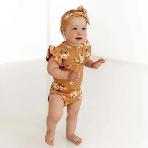 Golden Flower | Organic Short Sleeve Bodysuit