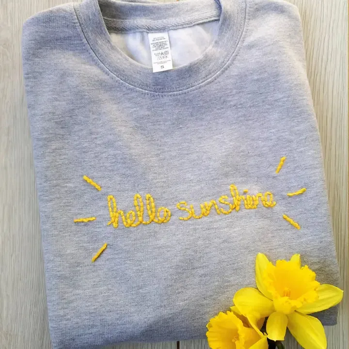 Hello Sunshine Embroidered Sweatshirt