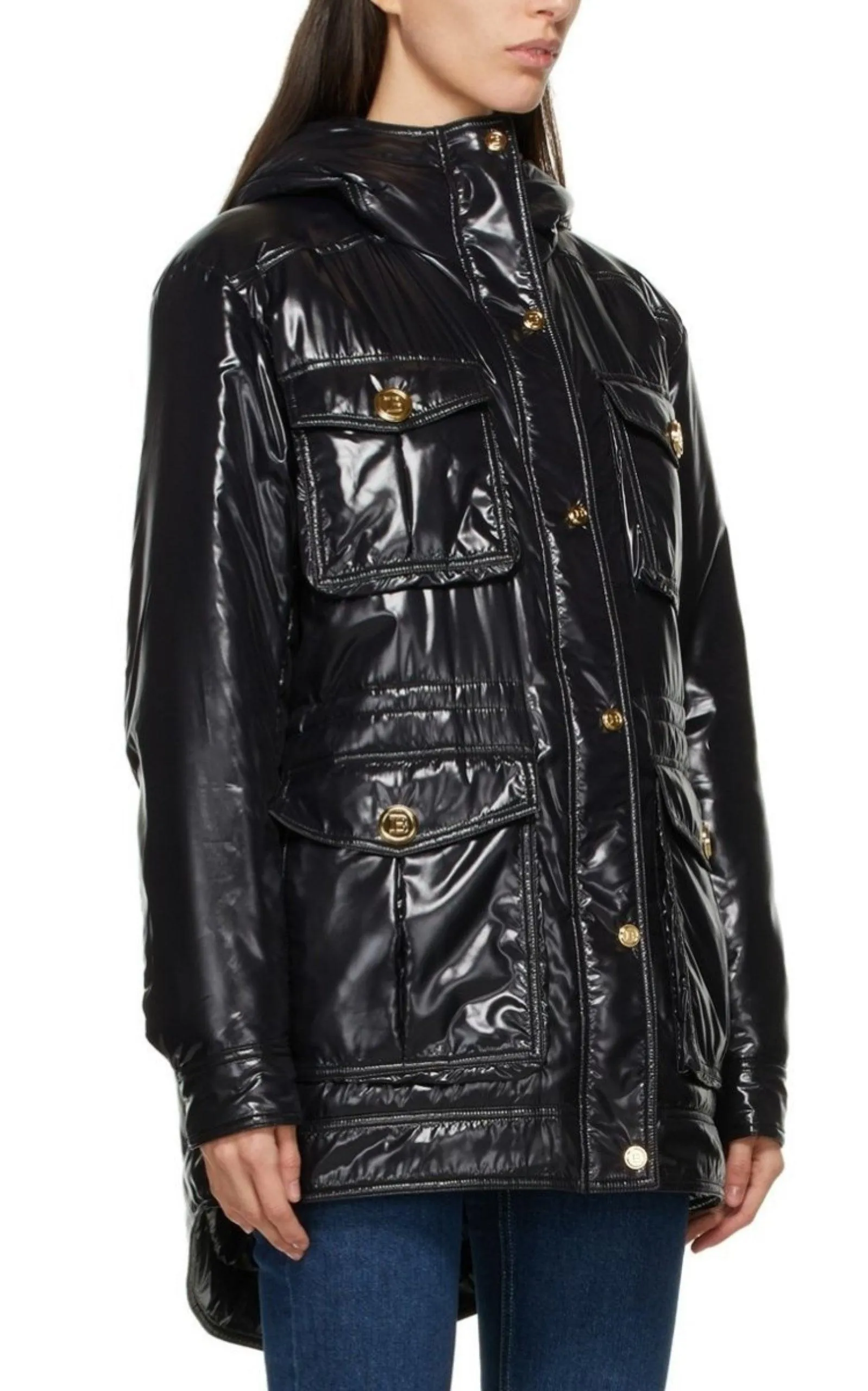 High-shine Hooded Jacket