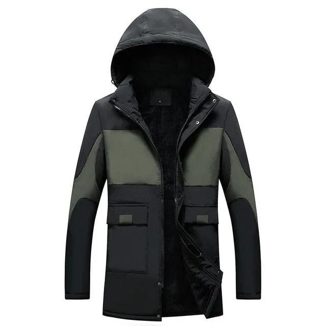 Hooded Parka Men's Warm Fashion Overcoat