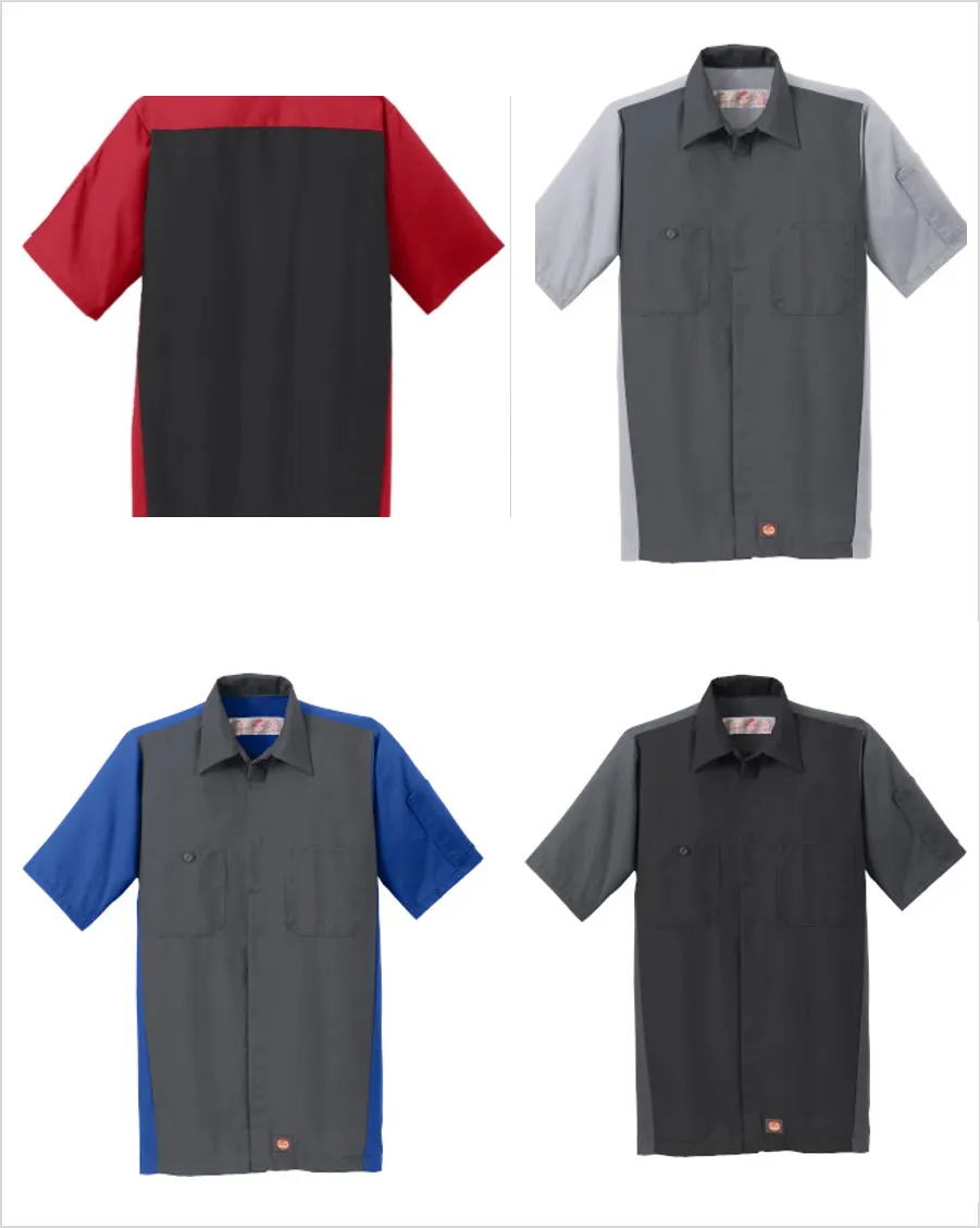 Hummer Red Kap Short Sleeve Two-Tone Mechanic Shirt