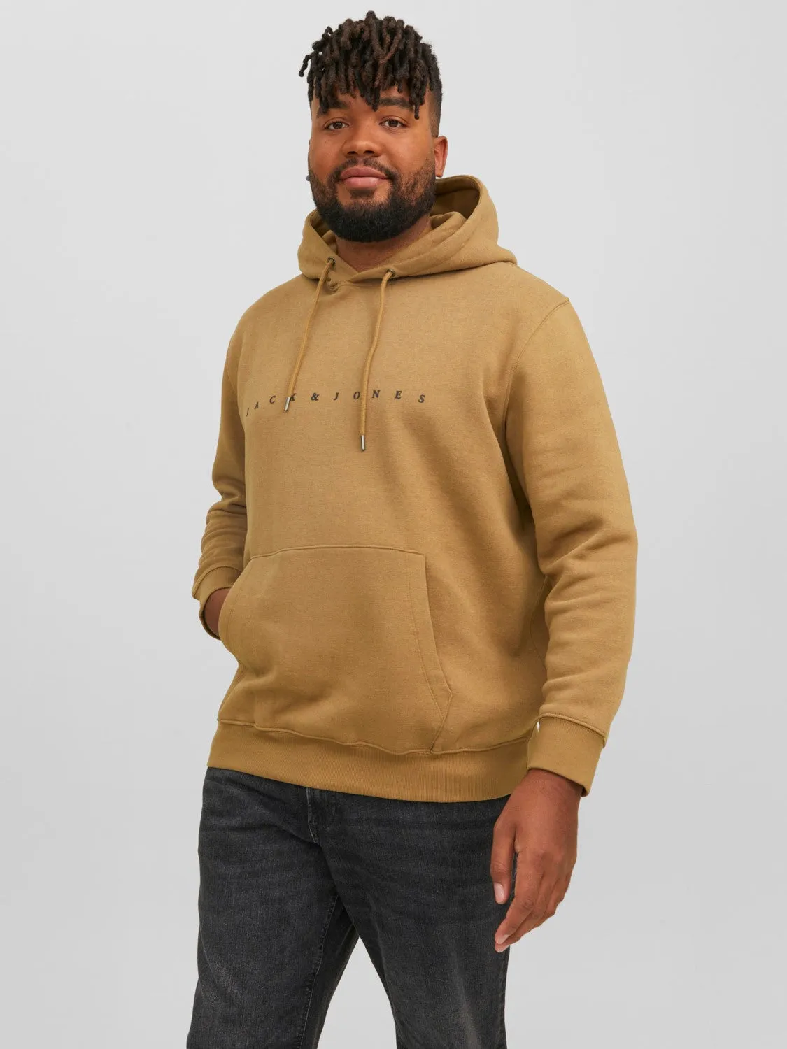 Jack & Jones JJESTAR Sweatshirt Hoody Mokkabruin Plussize