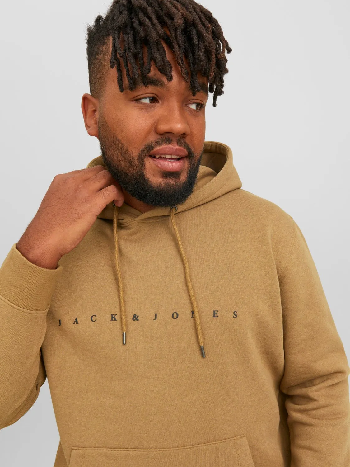 Jack & Jones JJESTAR Sweatshirt Hoody Mokkabruin Plussize