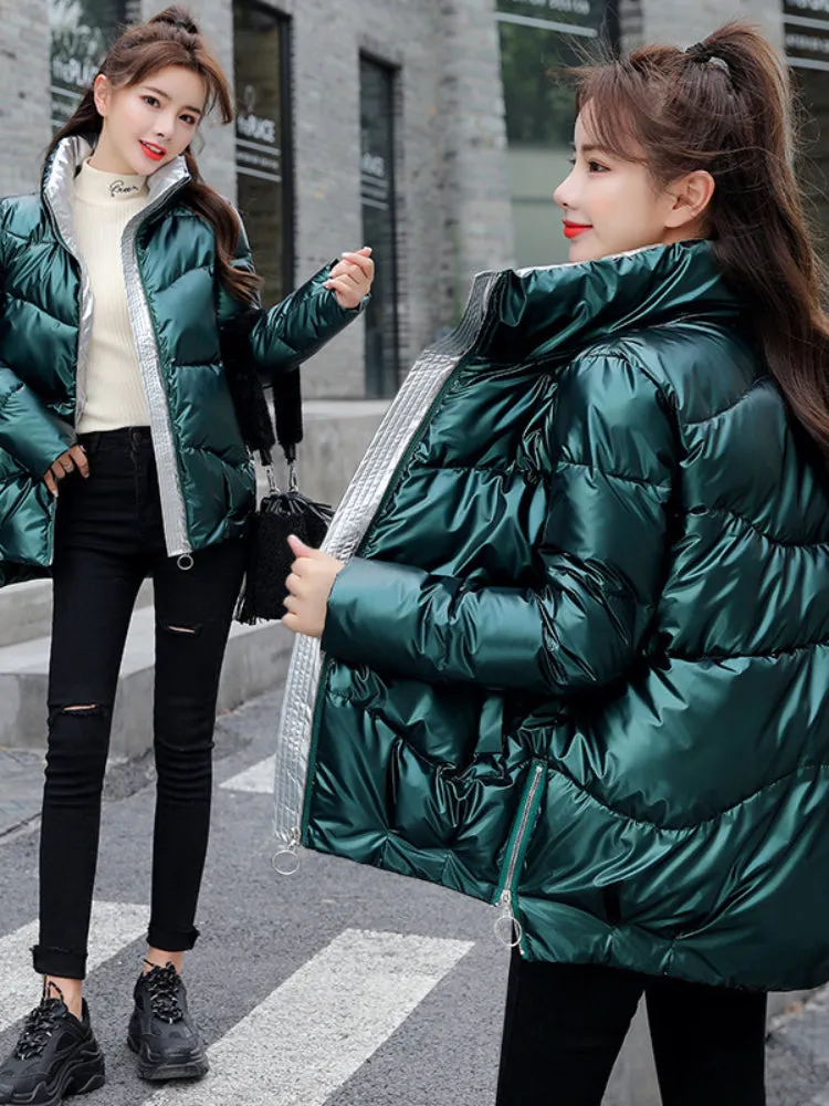 Light-reflecting Parka Short Padded Jacket