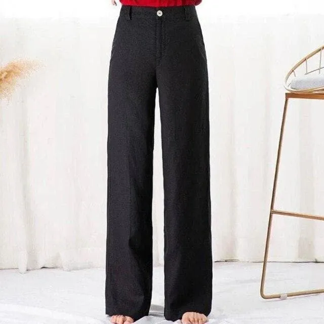 Linen Pants With Straight Cut