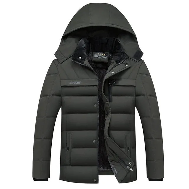 Men -20 Degree Thicken Warm Men Parkas Hooded  Jackets