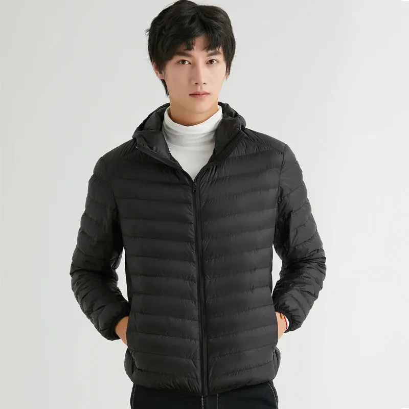 Men Ultra Light 90% Duck Down Hooded Jacket