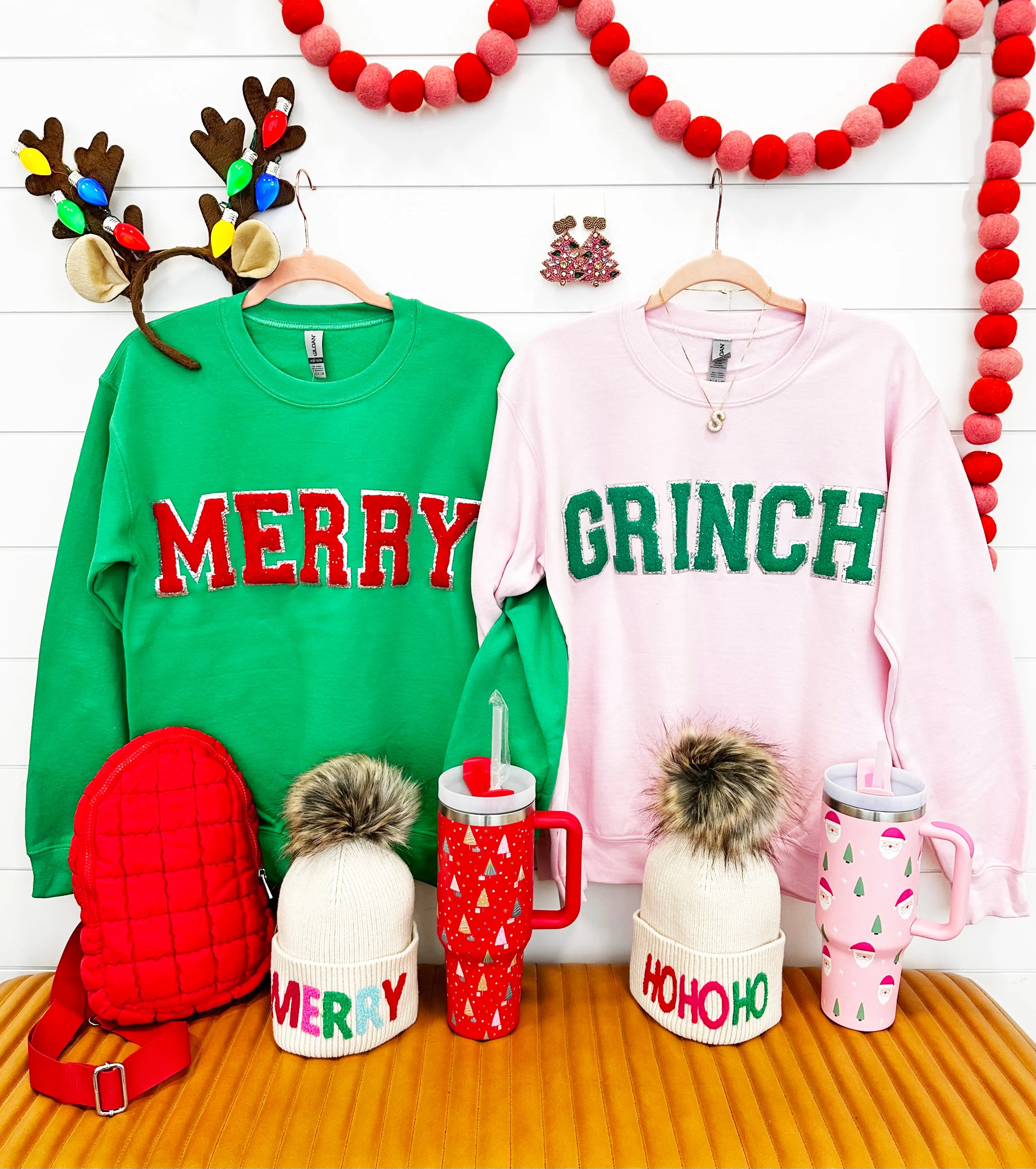 Merry Textured Letter Sweatshirt