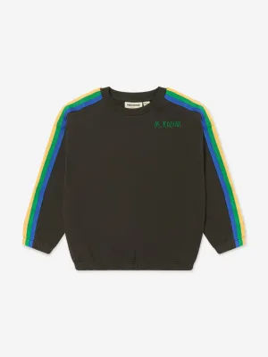 Mini Rodini Kids Rainbow Stripe Sweatshirt in Black