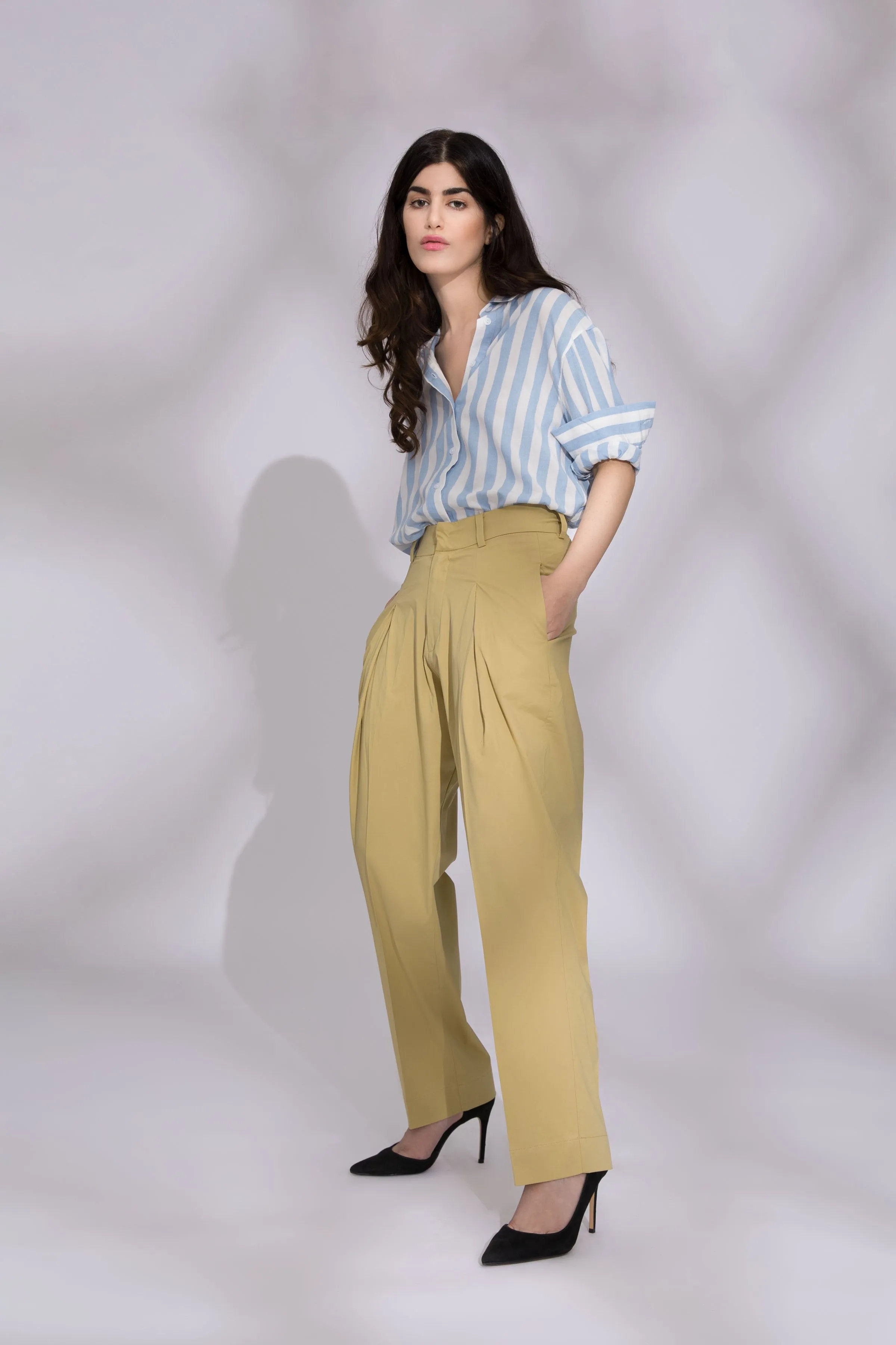 Pleated High Waist Pants