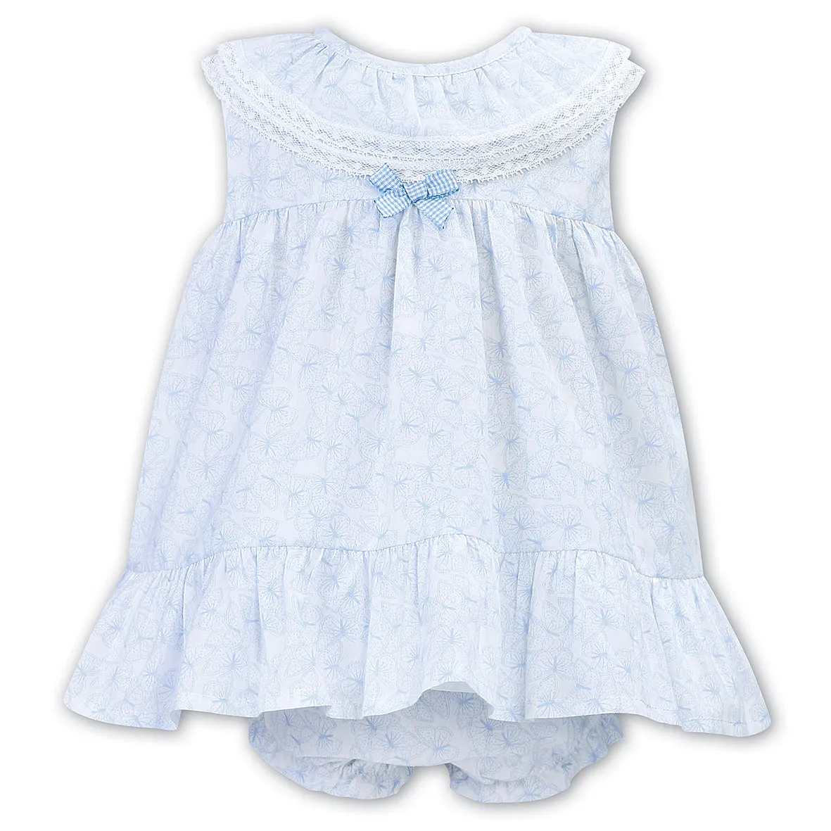 Sarah Louise - Pale blue and white A line sun dress with pants 012305