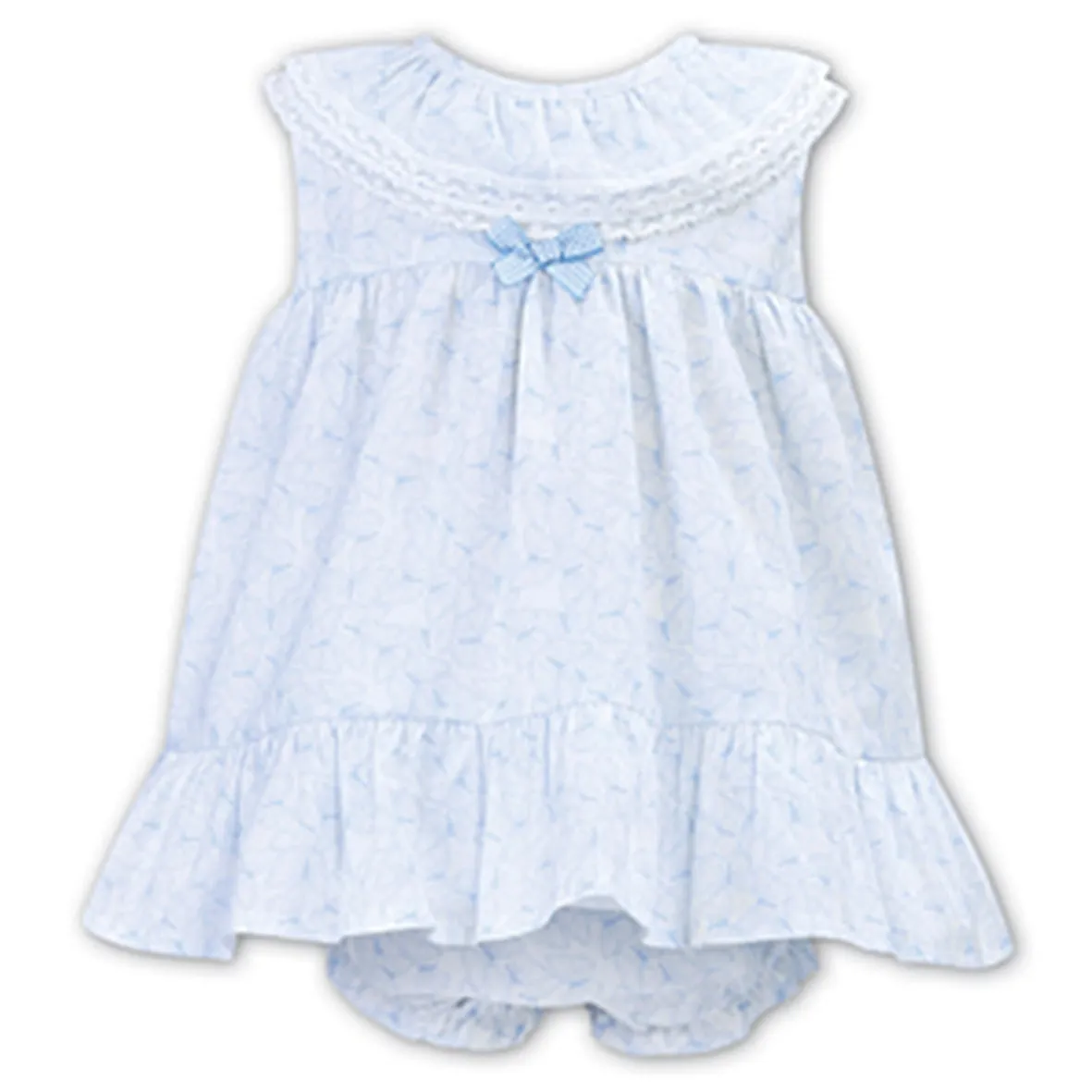 Sarah Louise - Pale blue and white A line sun dress with pants 012305