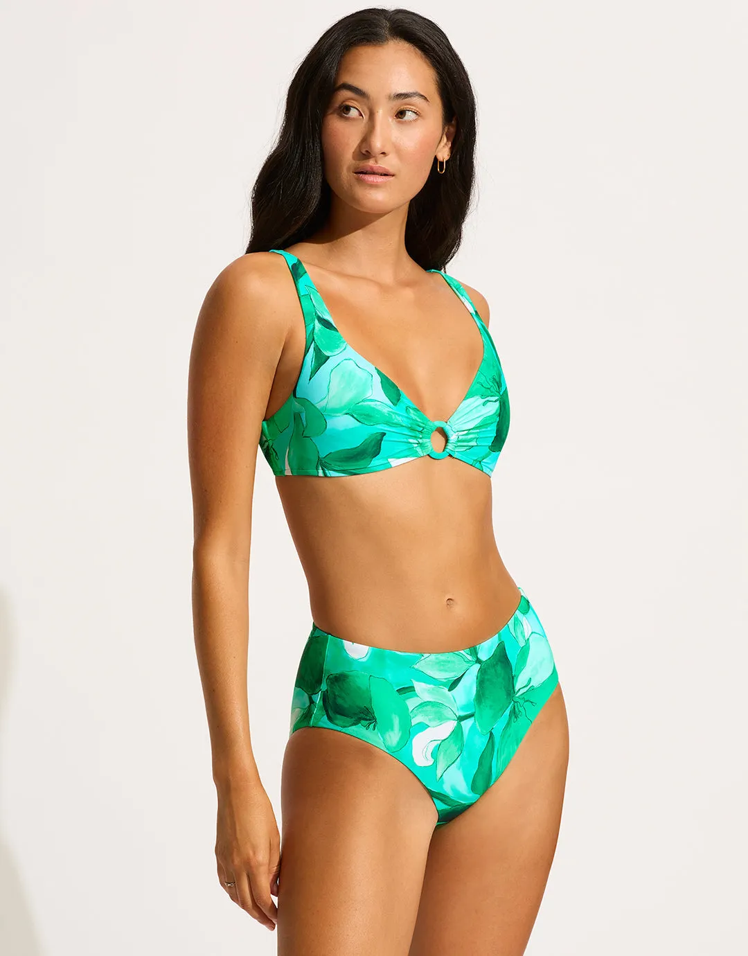 Secret Garden High Waist Bikini Pant - Jade