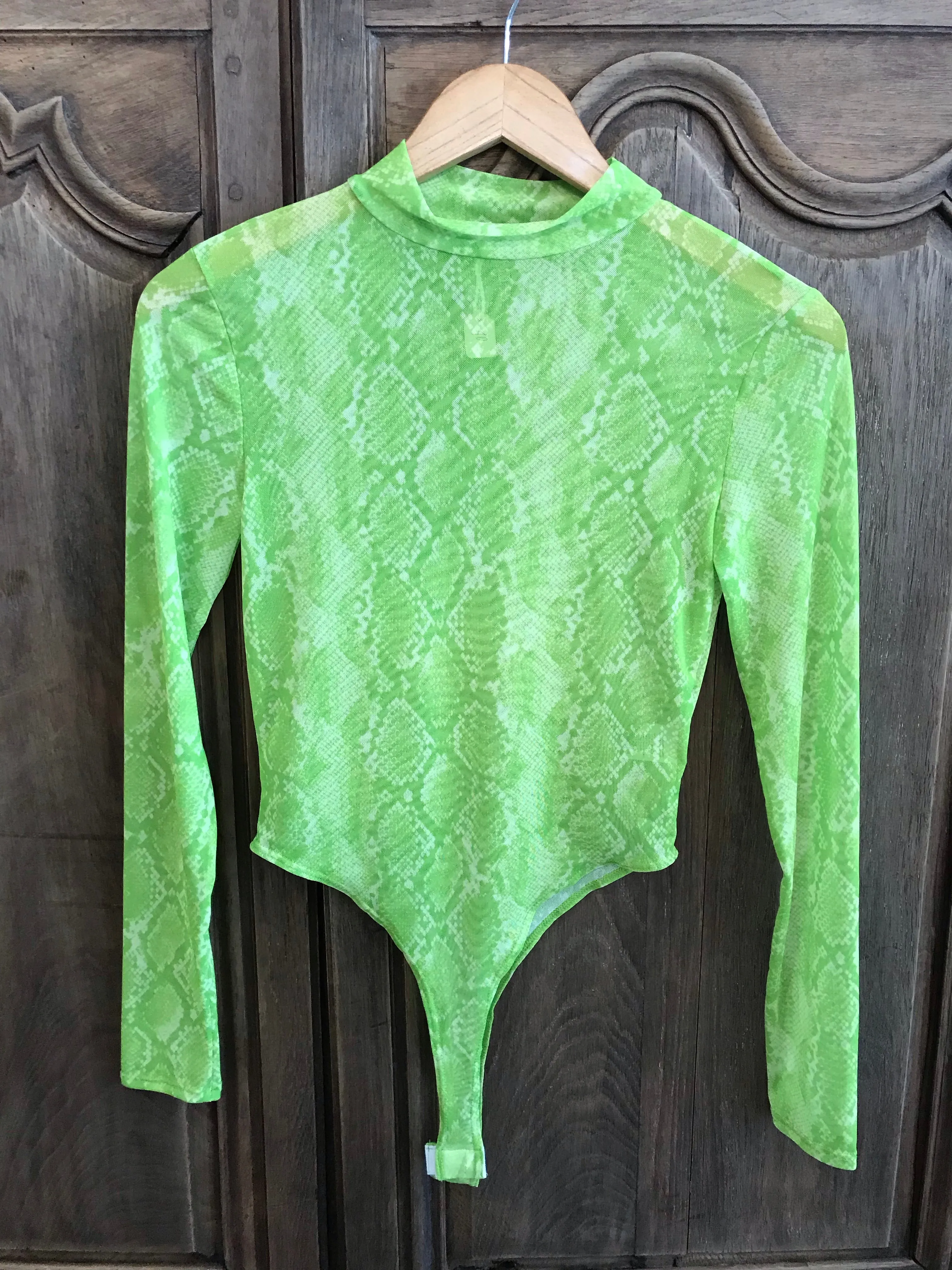 Sheer Neon Green Bodysuit