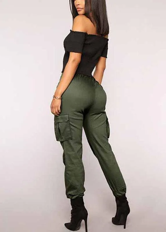 Solid Color High Elastic Waist Casual Harem Pants