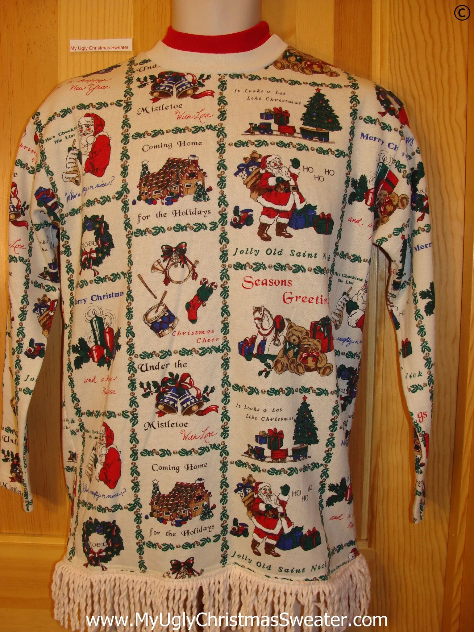 Tacky Christmas Sweatshirt 2sided Grid Decorations