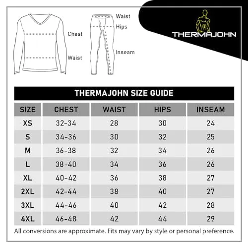 Thermajohn Long Johns Thermal Underwear for Men V Neck Fleece Lined Base Layer Set for Cold Weather (Charcoal, Medium)