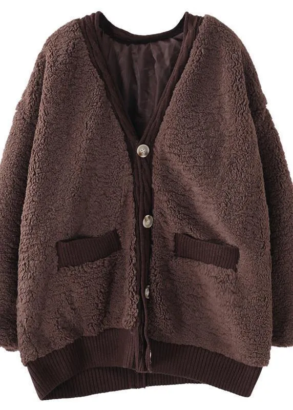 Warm chocolate women parkas plus size winter winter coats v neck jacket