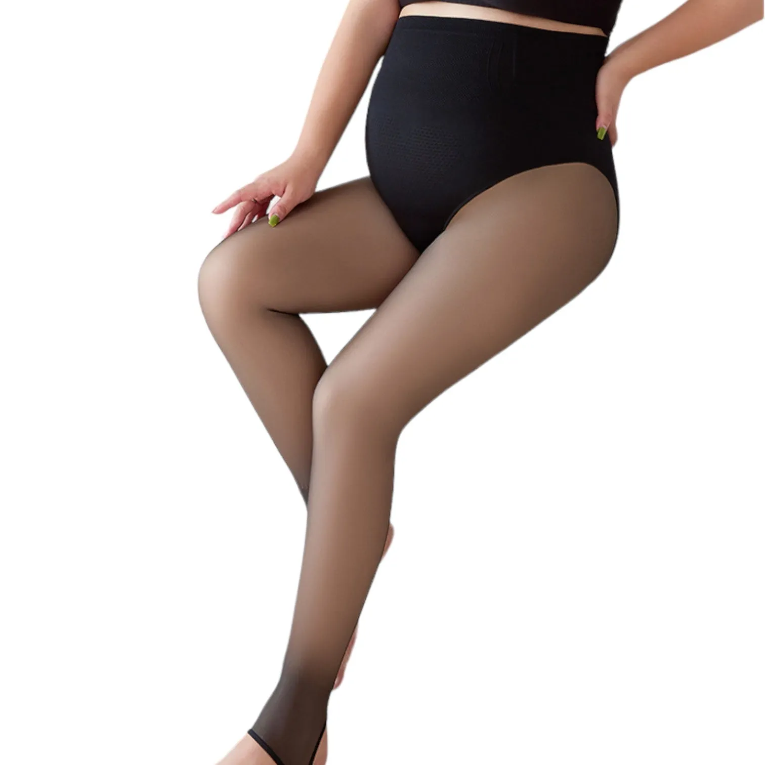 Women's Seamless Plus Size High Waist Invisible Tights - 100g & 200g