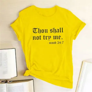 Yellow "Thou Shall Not Try Me" Tee Shirt